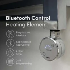 Ecostrad Fina-E Bluetooth Electric Towel Rail - Chrome 200w (300 X 1100mm) -Electric Radiators Direct moa 2 5