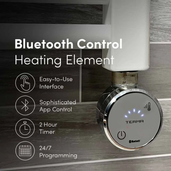 Ecostrad Fina-E Bluetooth Electric Towel Rail - White 400w (500 X 1200mm) 6 Ecostrad Fina-E Bluetooth Electric Towel Rail - White 400w (500 X 1200mm) - Image 4