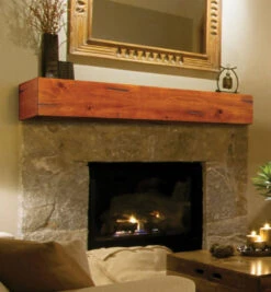 60"/ 72" The Lexington Mantel Shelf - Rustic Distressed Finish -Electric Radiators Direct pearl1