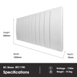 Haverland Designer RC Wave RC11W Electric Radiator - 1700w -Electric Radiators Direct rc11 specifications