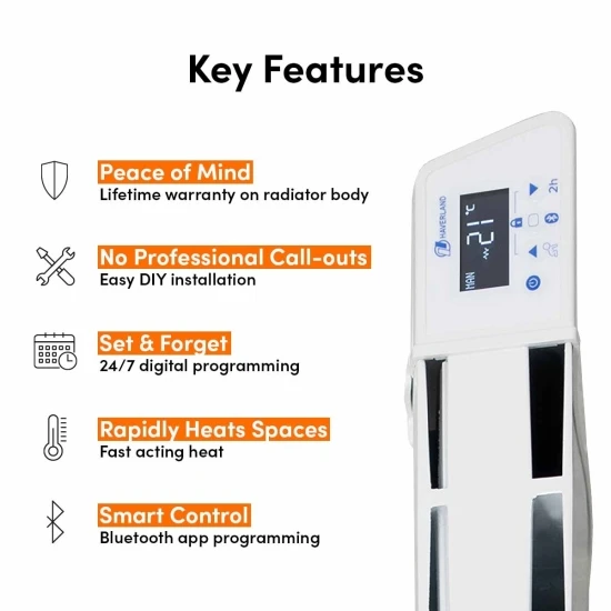 Haverland Designer RC Wave RC5W Electric Radiator - 800w 7 Haverland Designer RC Wave RC5W Electric Radiator - 800w - Image 5