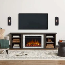 72" Kenai Slim Electric Fireplace TV Stand -Electric Radiators Direct s2 11