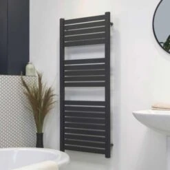 Ecostrad Scala Electric Towel Rail - Anthracite 400w (500 X 800mm) -Electric Radiators Direct scala anthracite 500x1200 basic angle 1 2