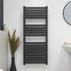 Ecostrad Scala Electric Towel Rail - Anthracite 400w (500 X 800mm) -Electric Radiators Direct scala anthracite 500x1200 basic face 2