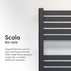 Ecostrad Scala Bluetooth Electric Towel Rail - Anthracite -Electric Radiators Direct scala a 2