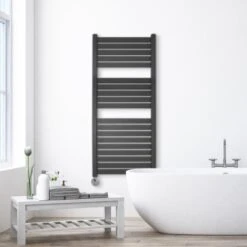 Ecostrad Scala Thermostatic Electric Towel Rail - Anthracite -Electric Radiators Direct scala thermostatic anthracite 500x1200 lifestyle 1