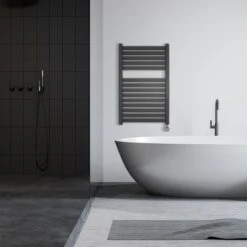 Ecostrad Scala Thermostatic Electric Towel Rail - Anthracite -Electric Radiators Direct scala thermostatic anthracite 500x800 lifestyle 1