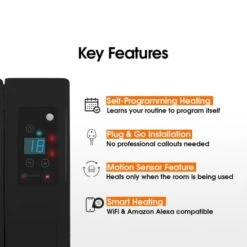 Haverland Wi3 SmartWave Self-Programming Electric Radiator - Anthracite 450W -Electric Radiators Direct smartwave black features tile 4