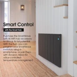 Haverland Wi5 SmartWave Self-Programming Electric Radiator - Anthracite 800W -Electric Radiators Direct smartwave black single feature 3