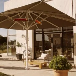 Ecostrad Sunglo Infrared Patio Heater - Silver 2kW With Remote -Electric Radiators Direct sunglo lifestyle