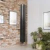 Terma Triga E AW Vertical Designer Electric Radiators - Curved Anthracite -Electric Radiators Direct triga living room