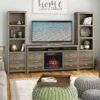 64" Wilder Canyon Lake Pine Infrared TV Stand Electric Fireplace With Optional Piers -Electric Radiators Direct w 1845