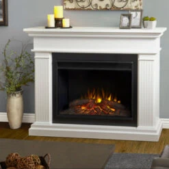 55.5" Centennial Real Flame White Electric Fireplace -Electric Radiators Direct w1 09