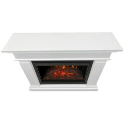 55.5" Centennial Real Flame White Electric Fireplace -Electric Radiators Direct w3 09