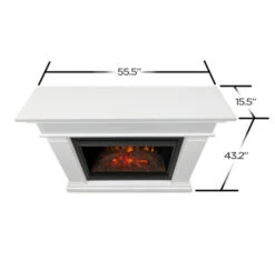 55.5" Centennial Real Flame White Electric Fireplace -Electric Radiators Direct w6 02