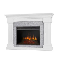 63" Deland Grand Real Flame White Electric Fireplace -Electric Radiators Direct wh3 01