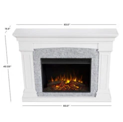 63" Deland Grand Real Flame White Electric Fireplace -Electric Radiators Direct wh8