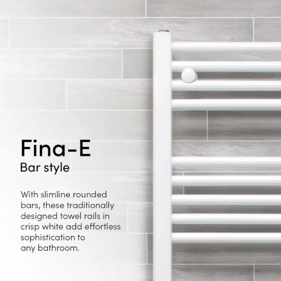 Ecostrad Fina-E Bluetooth Electric Towel Rail - White 400w (500 X 1200mm) 7 Ecostrad Fina-E Bluetooth Electric Towel Rail - White 400w (500 X 1200mm) - Image 5