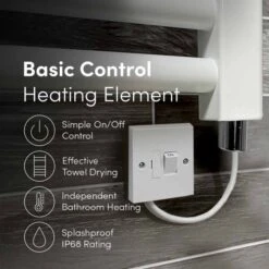 Ecostrad Fina-E Electric Towel Rail - White 300w (500 X 1100mm) -Electric Radiators Direct white basic usp 2