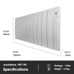 Haverland Wi11 SmartWave Self-Programming Electric Radiator - 1700W -Electric Radiators Direct wiw11