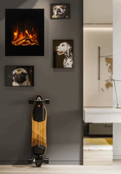 Amantii WM-BI-2428-VLR-BG Wall Mount Smart Electric Fireplace -Electric Radiators Direct wm bi20rustic