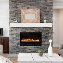 48" / 60" / 72" Zachary Mantel Shelf - Whitewash Finish -Electric Radiators Direct z10